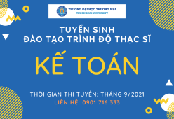 Tuyển sinh trình độ thạc sĩ Kế toán, đợt 2 tháng 9 năm 2021