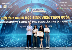 KHOA QUẢN TRỊ NHÂN LỰC DÀNH GIẢI THƯỞNG TẠI HỘI THI KHOA HỌC SINH VIÊN TOÀN QUỐC "OLYMPIC KINH TẾ LƯỢNG VÀ ỨNG DỤNG" LẦN THỨ IX NĂM 2024