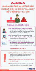 CẢNH BÁO GIẢ DANH CÔNG AN HƯỚNG DẪN CÀI ĐẶT DỊCH VỤ CÔNG “GIẢ MẠO” ĐỂ CHIẾM ĐOẠT TÀI SẢN