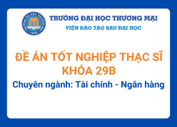 Đề án tốt nghiệp Thạc sĩ khóa 29B - Chuyên ngành: Tài chính - Ngân hàng