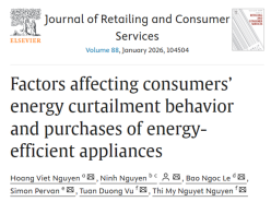 Các yếu tố ảnh hưởng đến hành vi tiết kiệm năng lượng của người tiêu dùng và việc mua các thiết bị tiết kiệm năng lượng - Công bố quốc tế CSTRAD trên tạp chí Journal of Retailing and Consumer Services (Q1, IF 13.1)