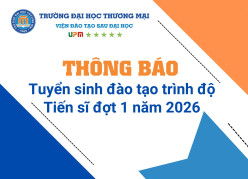 Tuyển sinh đào tạo trình độ tiến sĩ đợt 1 năm 2026