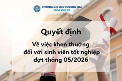 QUYẾT ĐỊNH KHEN THƯỞNG TOÀN KHOÁ ĐỐI VỚI SINH VIÊN TỐT NGHIỆP THÁNG 05/2026